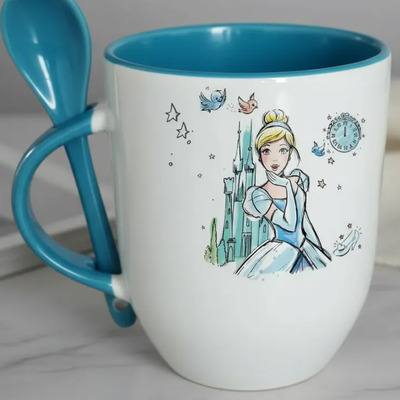 Taza Con Cuchara Disney Princesa Cenicienta Personalizable | Meses sin interés