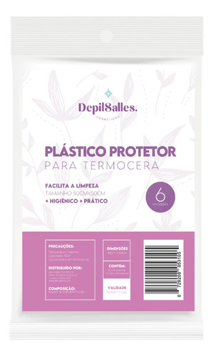 Plástico Protetor P/ Termocera Depilsalles - 6un