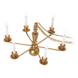 1/87 Candelabro En Miniatura Modelo Vela Dorado 13.5cmx7.5cm