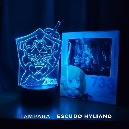 Lampara Leyend Of Zelda 3d Escudo Hyliano Con Espada