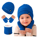 Gorro Bufanda Guante Conjunto Térmico Invierno Niños Niñas