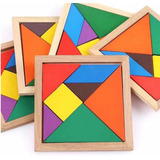 Pack 10 Tangramas Puzzles Rompecabezas Madera Niños