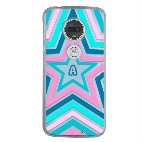 Funda Para Motorola Estrellas Personalizada Con Tu Inicial