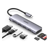 Dockstation Hub 6 Em 1 Ugreen Usb-c 3* Usb 3.0 + Hdmi +sd/tf 4k