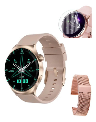 Smart Watch Dt 4 Mate Gold C/ 2 Mallas +vidrio Protector