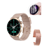 Smart Watch Dt 4 Mate Rose C/ 2 Mallas +vidrio Protector