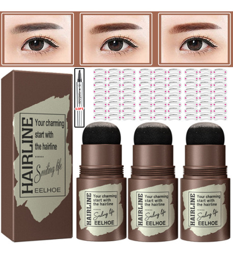 Kit De Estampillas Y Plantillas For Cejas Con Brochas Para