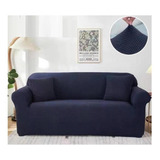 Cubre Sillon Sofa Azul Adaptable Funda 3 Cuerpo Elasticada 