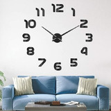 Diy Clock Reloj Para Pared 3d Grande Negro Gran Diseño Moderno