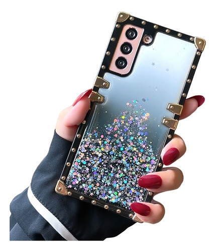 Funda Brillo Degradado Moda Cuadrado Uso Rudo Xiaomi + Mica