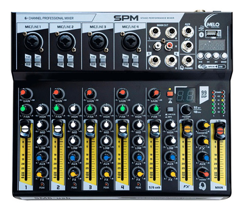 Melo Sm6 Usb Consola Analoga De 4 Canales