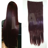 Cabelo Aplique Tic Tac 80cm Fibra Orgânico Vermelho Vinho