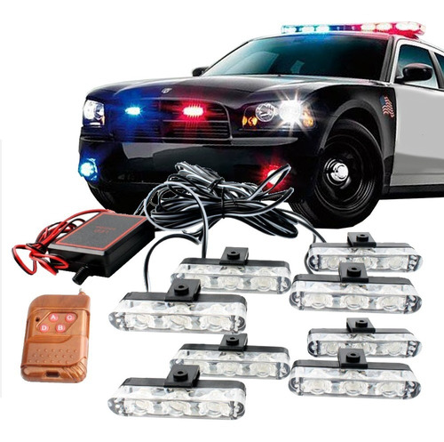 Kit Strobo 24w Grade Automotivo Policia Viatura Giroflex 12v