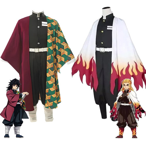 Disfraz Kyojuro Rengoku Giyu Tomioka Cosplay De Anime Demon Slayer Kimetsu No Yaiba Tanjiro Set Anime Costume Niño Adulto Conjunto De Uniforme Kimono