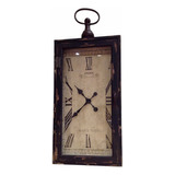 Reloj De Pared Rectangular De Madera Color Negro