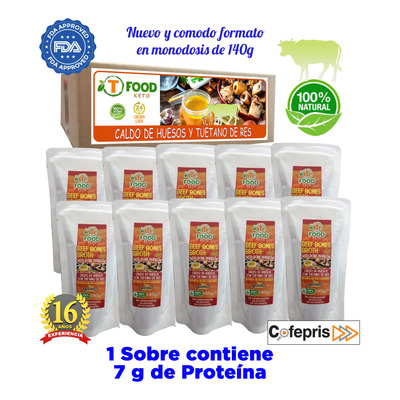 Caldo De Huesos Y Tuétano De Res Bone Broth - 10 Un. De 140g | Meses sin interés