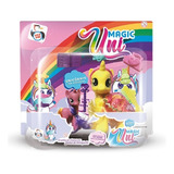 Kit 2 Boneca Magic Uni Unicórnio Com Acessórios Pônei Pi4011