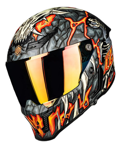 Casco Integral Moto Ilm Vendetta Day One Lava Y Huesos
