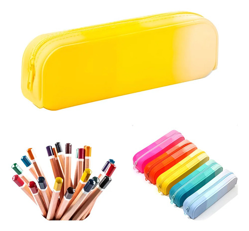 1 Estuche Plástico Suave Lapicera Caja Organizadora Portátil