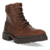 Bota Formal 14548pr Vaca Ojal Metal Tabaco Tobillo Suave