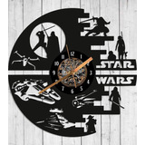 Reloj De Pared Star Wars Calado En Madera Deco Negro