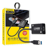 Capturadora Video Hdmi 4k Ultra Hd Cable Usb 3.0 Streaming