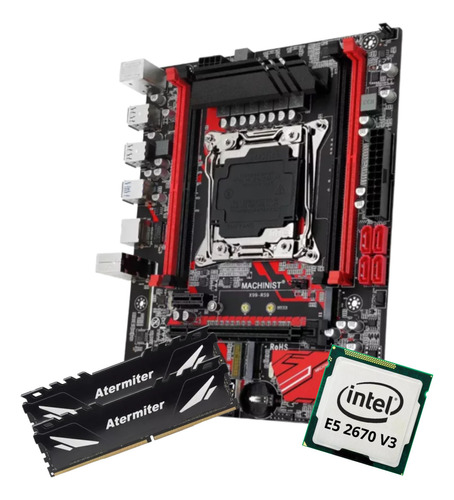 Kit Gamer Placa Mãe X99 Rs-9 Xeon E5 2670 V3 32gb 3200mhz