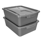 2 Cajas Organizadoras Multiusos 23l Gris