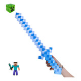 Espada Minecraft Diamante Encantada Com Som E Luz Brinquedo