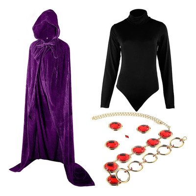 Hicarer Disfraz De Halloween Para Mujer, Capa Morada Con Cap