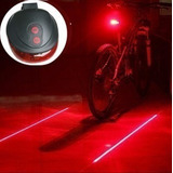 Luz Trasera Bicicleta Moto 2 Laser  +  5 Leds Baliza $em