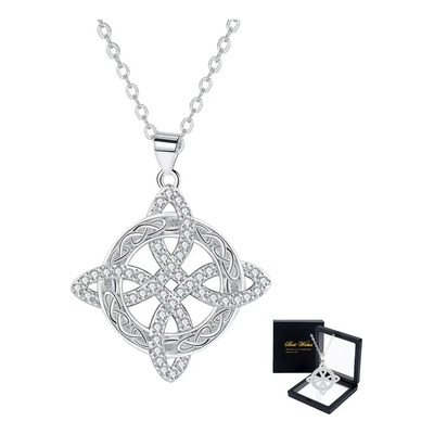 Collar De Plata Con Dije Celta, Joyería Elegante Para Mujer Con Caja De Regalo, Perfecto Para Navidad, San Valentín, Y Cumpleaños | MercadoLibre