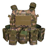 Capa De Colete Plate Carrier Com Bandoleira  Camuflado