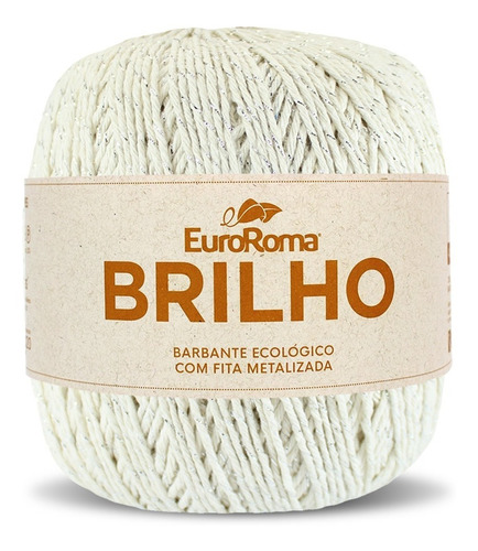 Barbante Euroroma Colorido Brilho Prateado 4/6 406m 400g