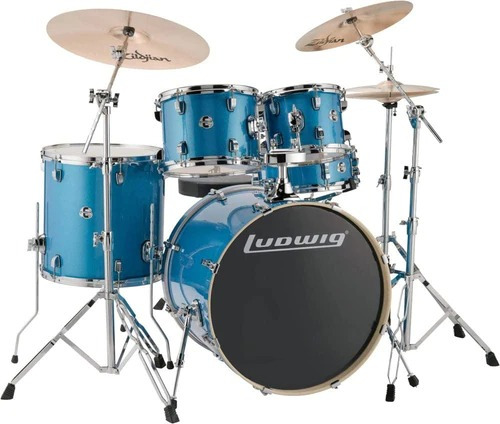 Batería Ludwig Evolution Lcee22023i Platillos Zildjian Azul