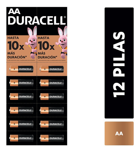 Pila Alcalina Duracell Aa Tira 12 Unidades