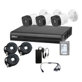 Kit Cctv Dahua 3 Camaras 4mpx Bullet 320gb Deteccion Rotros