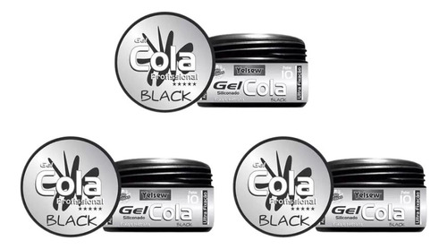 Gel Cola Fixador Yelsew Black 240g - Kit C/ 3un