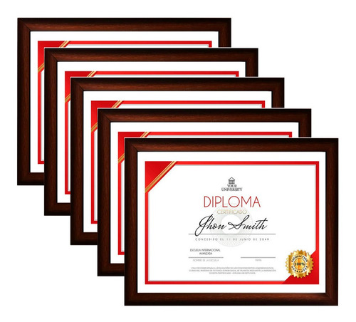 5 Marcos Carta, Diploma, Foto, Reconocimiento Con Vidrio