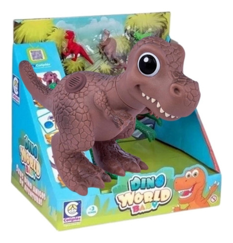 Brinquedo Boneco Dino World Babys Trex C/ 3 Mini Dinossauros