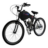 Bicicleta Motorizada 80cc Coroa 52 Carenada Cor Preto Cadillac