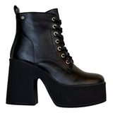 Botin  Top En Cuero Con Taco Alto  Moda 2024