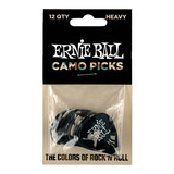 Pack X 12 Púas Ernie Ball P09223 Camouflage Cellulose Heavy Color Camuflada Tamaño Heavy