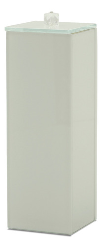 Porta Escovas C/ Tampa Vidro Branco Luxo 20x7x7cm P/ Lavabo
