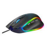 Mouse Gamer Rgb Òptico Led Usb 12.000dpi 7 Botões Cruiser Cor Preto