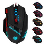 Mouse Gamer Zelotes  T90 Mouse Com Fio Óptico 3d- Weibo Negro