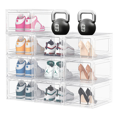 Cajas organizadoras de zapatos apilables Adeske 10 piezas color transparente | Envío gratis