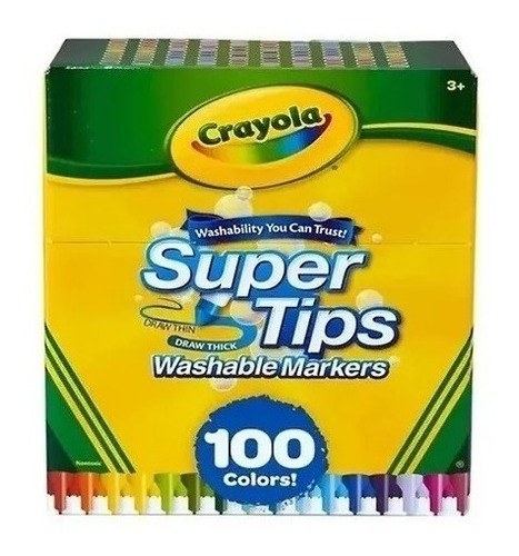 Super Tips Crayola 100 Plumones Marcadores Delgados Lavables