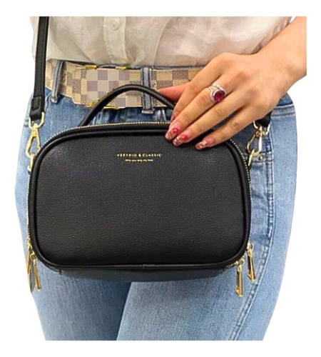 Bolsa Mini Bag Média Tiracolo Com Alça 2 Em 1 Mão E Lateral