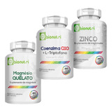 Kit C/ Magnésio Quelato + Coenzima Q10 + Zinco 500mg 60 Caps